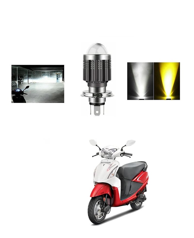 PRIKNIK Led Headlight Bulb with Lens 28W Two Color White/Yellow Light H4 Lamp Compatible With H-ero Pleasure - Image 5