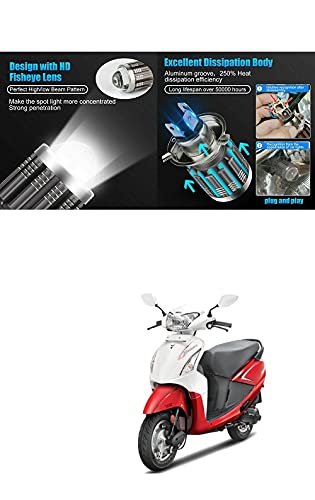 PRIKNIK Led Headlight Bulb with Lens 28W Two Color White/Yellow Light H4 Lamp Compatible With H-ero Pleasure - Image 3