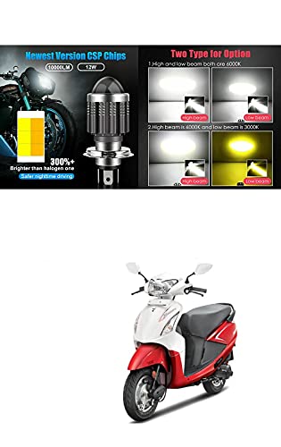 PRIKNIK Led Headlight Bulb with Lens 28W Two Color White/Yellow Light H4 Lamp Compatible With H-ero Pleasure - Image 2