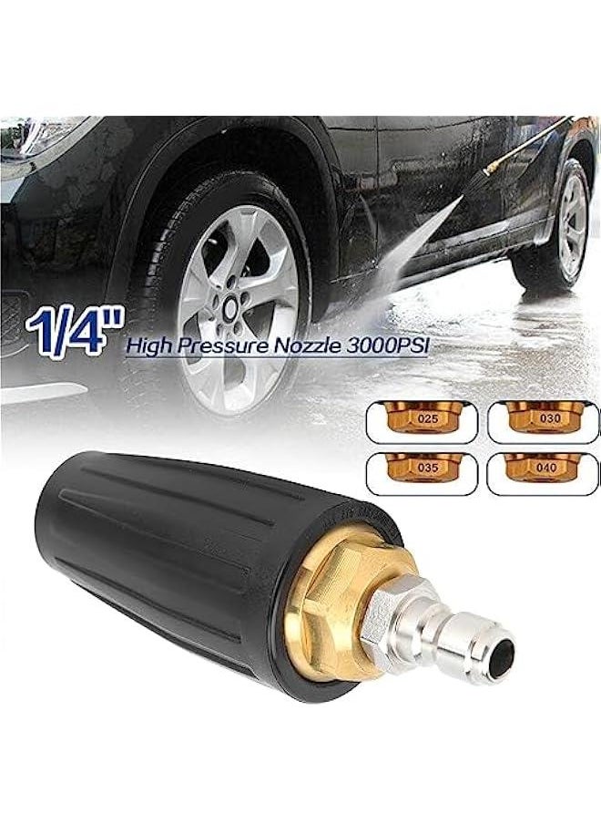 Pressure Washer Turbo Nozzle 4000 PSI, 360° Rotating Spray Tips for Washer with 1/4in Quick Connector