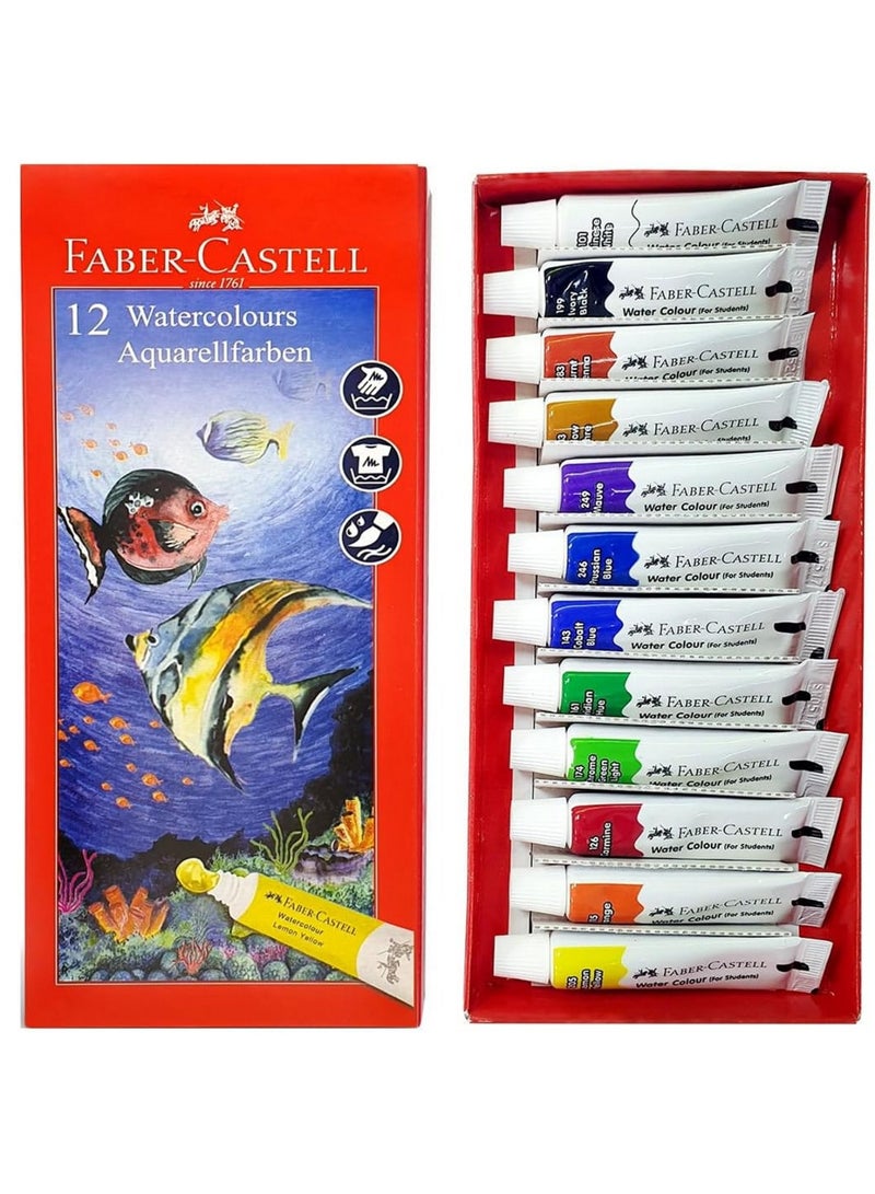 FABER-CASTELL لوحة قماش بحجم A4 مع فرشاة ومجموعة ألوان 1 قطعة - Image 3
