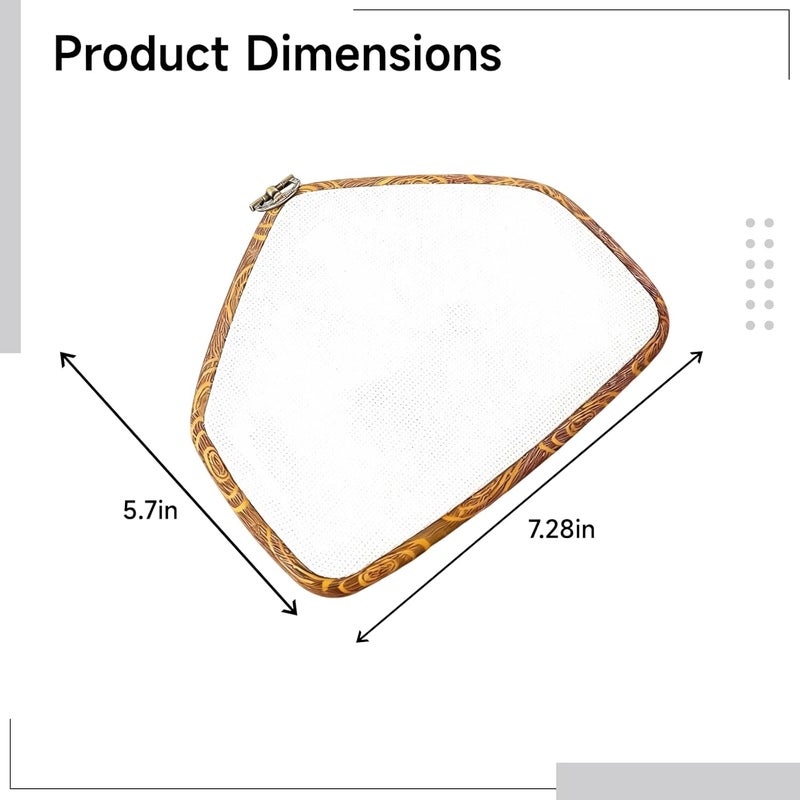5 Pcs House-Shaped Cross Stitch Frames, 7.3 X 5.7 in, Faux Wood Display Frames, Brown Embroidery Hoops for DIY Craft and Home Decor - Image 4