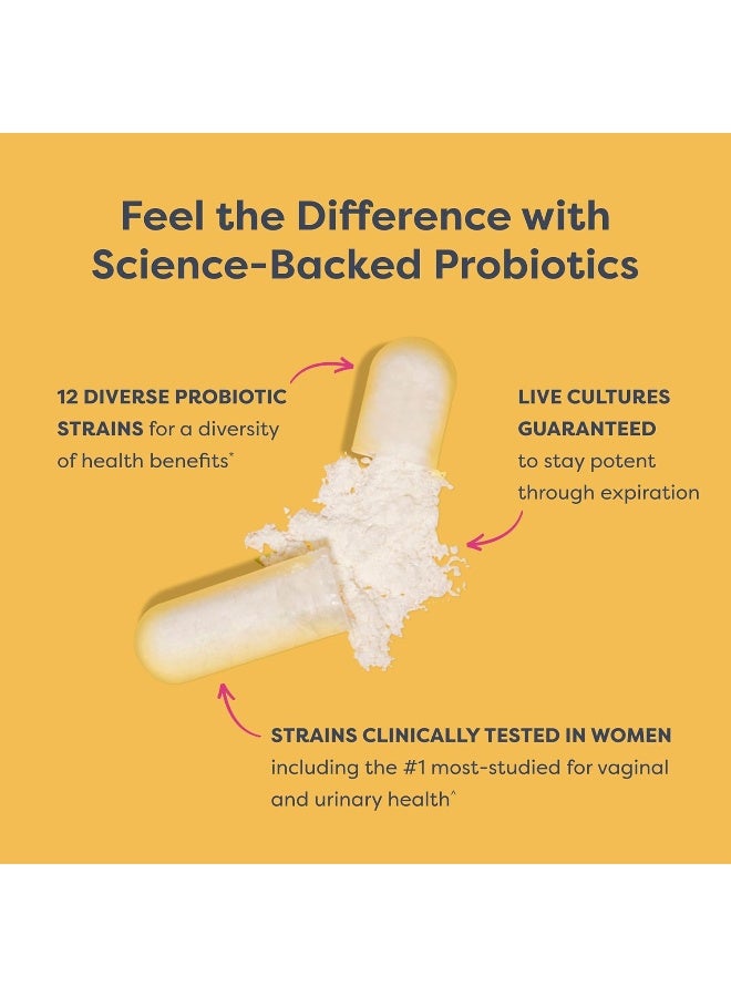 Renew Life Women'S Probiotics 50 Billion Guaranteed, Probiotic Supplement, 12 Strains, Shelf Stable, Gluten Dairy & Soy Free, 30 Capsules - Image 3