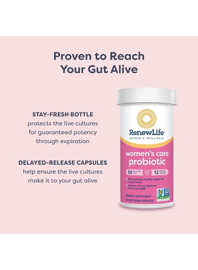 Renew Life Women'S Probiotics 50 Billion Guaranteed, Probiotic Supplement, 12 Strains, Shelf Stable, Gluten Dairy & Soy Free, 30 Capsules - Image 4
