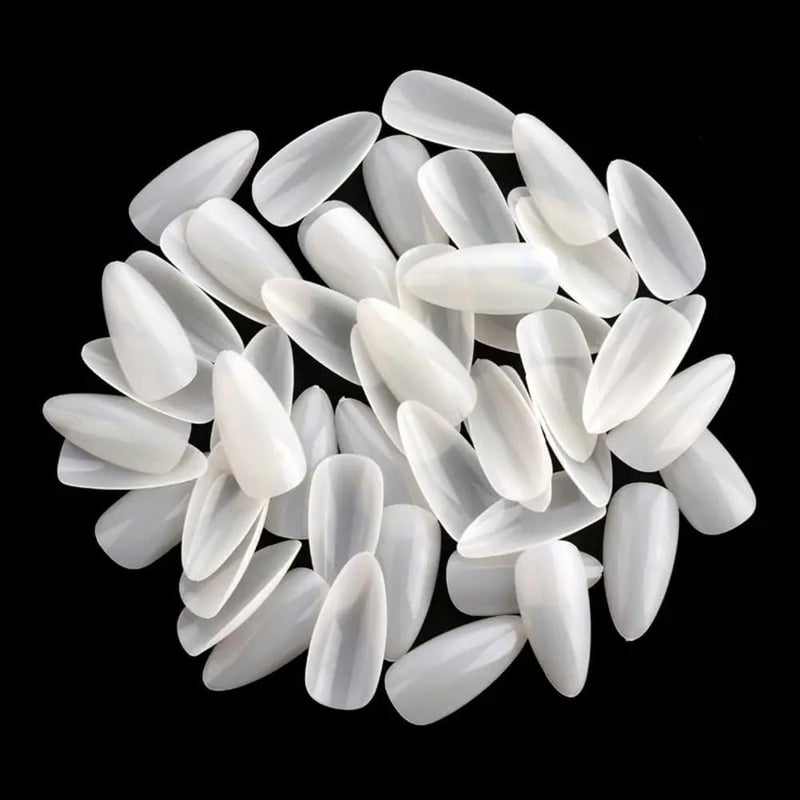 Boolavard Almond Shaped Nail Tips 500PCS False Nails Tips 10 Sizes Soft Gel Artificial Tip Manicure for Art Salons and Home DIY Natural 500Pcs