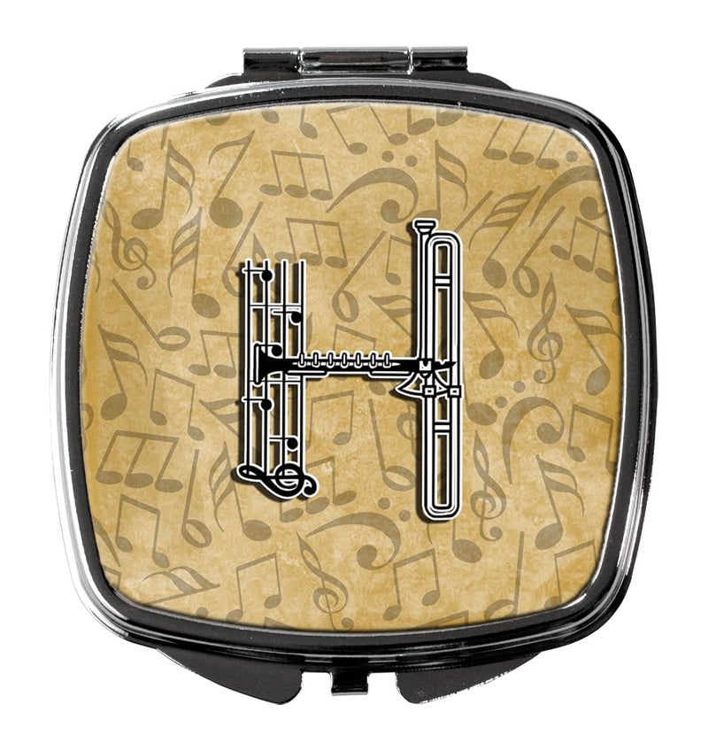 Caroline's Treasures CJ2004-HSCM Letter H Musical Instrument Alphabet Compact Mirror Decorative Travel Makeup Mirror for Women Girls Gifts Pocket Makeup Mirror Folding Handheld - Image 5