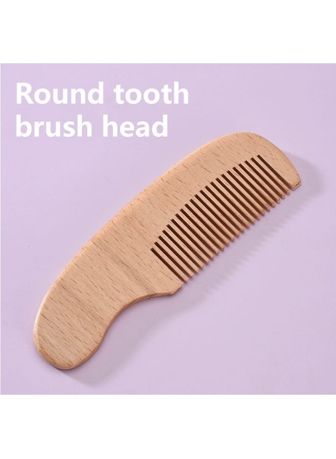 واي جيه مجموعة شجيرات ومشط شعر الأطفال ، خشب اللوتس الطبيعي مع مشط خشب الماعز والكمثرى الناعم لحديثي الولادة والأطفال الصغار ، مثالي لقبعات المهد ، طقم من قطعتين - Image 3