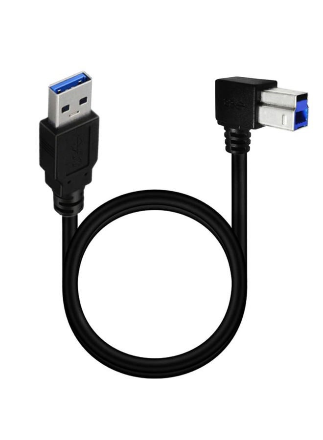 Traovien USB 3.0 Printer Cable, USB 3.0 Type A Male to Type B Male Plug 90 Degree High Speed Printer Cable for Printer,Monitor,External Hard Drivers,Scanner - 50cm/1.5Ft (USB 3.0 A to B UP Angle) - Image 1