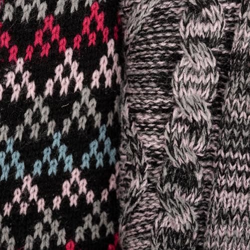 MUK LUKS Women's Shortie Cabin Sock (2 Pair Pack), Black, L/XL - Image 2