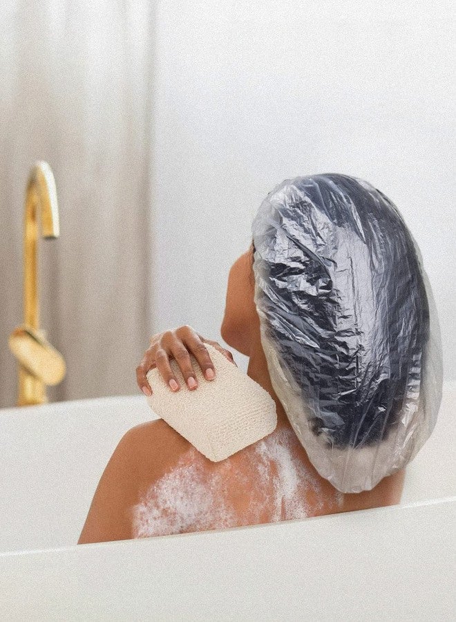 Yuest 30 Pcs Disposable Shower Cap for Women XL Extra Large with Long Braids Waterproof Clear Elastic Bath Hair Shower Cap Disposable Spa Cap - Image 3