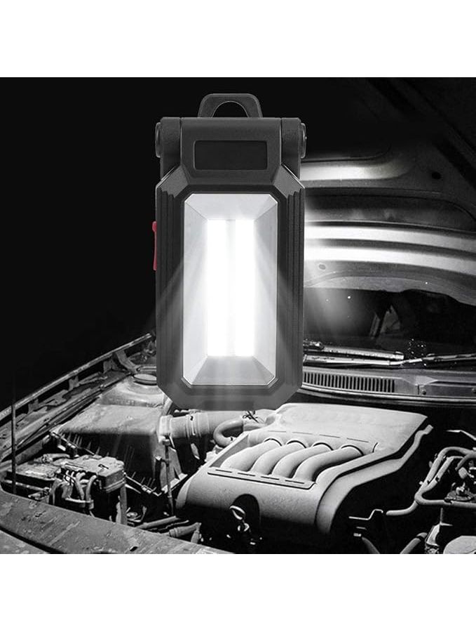 USB Rechargeable Folding LED COB Work Light With Magnetic Base ABS Nylon Material - Image 1