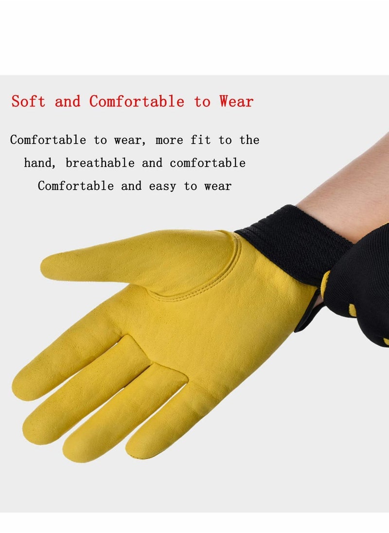 Y&D Work Gloves Men Women, Utility Light Duty for Gardening Warehouse Job Home Improvement Car Repair, Yellow  - Image 3