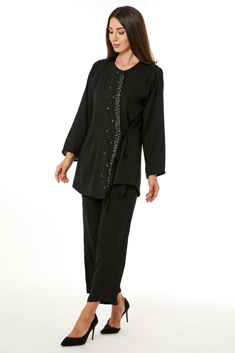 Moistreet Embellished Long Sleeve Top & Pant Set - Image 5
