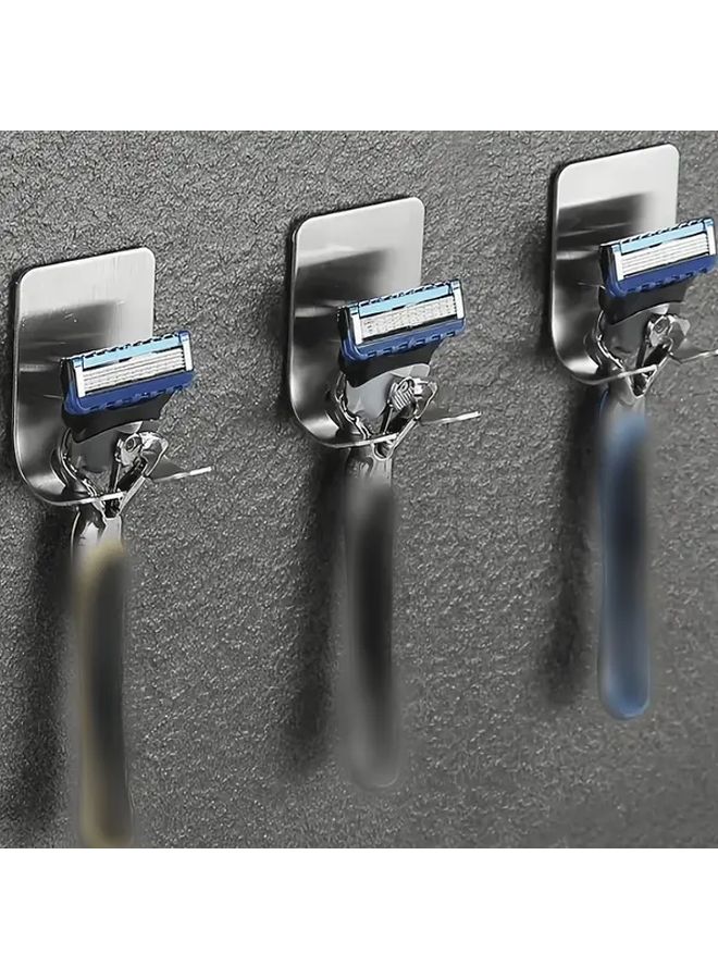 4Pcs Black Plastic No Drill Razor Hooks Heavy Duty Bathroom Organizer Damage Free - Image 3