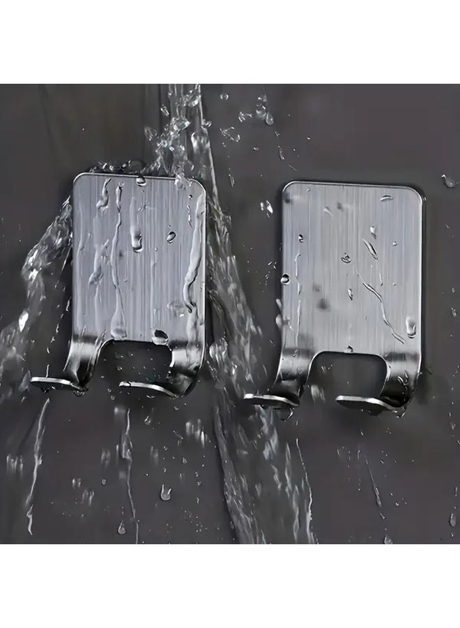 4Pcs Black Plastic No Drill Razor Hooks Heavy Duty Bathroom Organizer Damage Free - Image 4