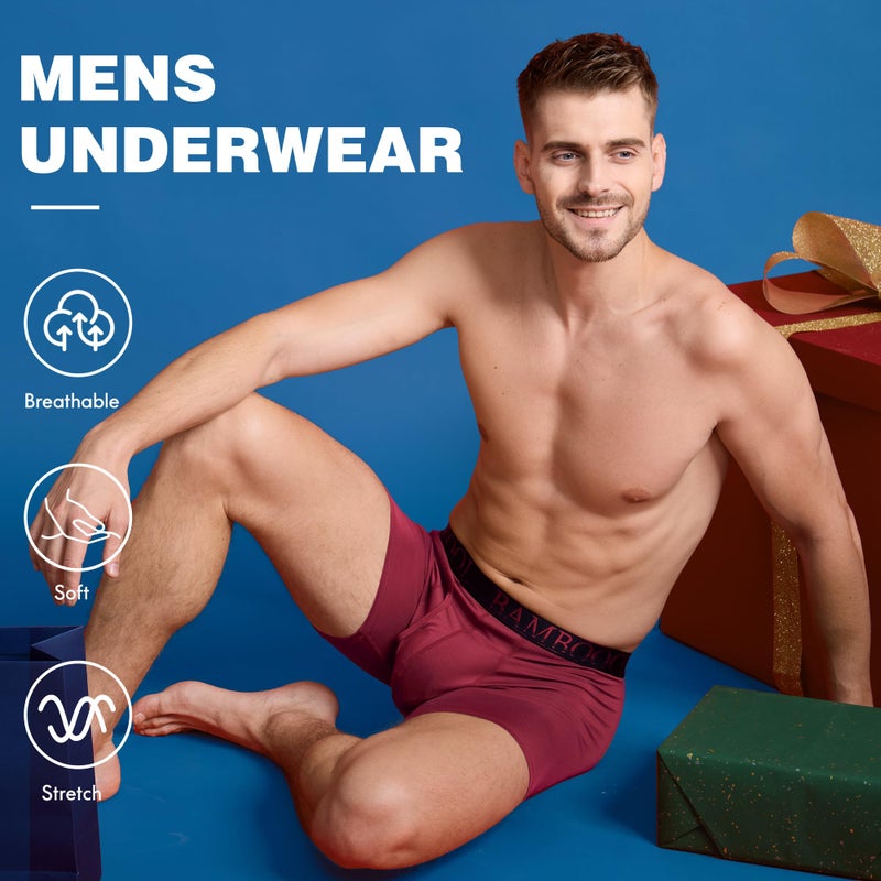 BAMBOO COOL Men's Ultra ComfortSoft Underwear, Moisture Wicking & Breathable No Ride Up Boxer Briefs with Fly, Multipack - Image 2
