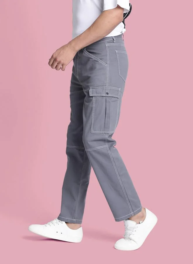 Styli Men Relaxed Fit Cotton Cargo Trousers By Bene Kleed