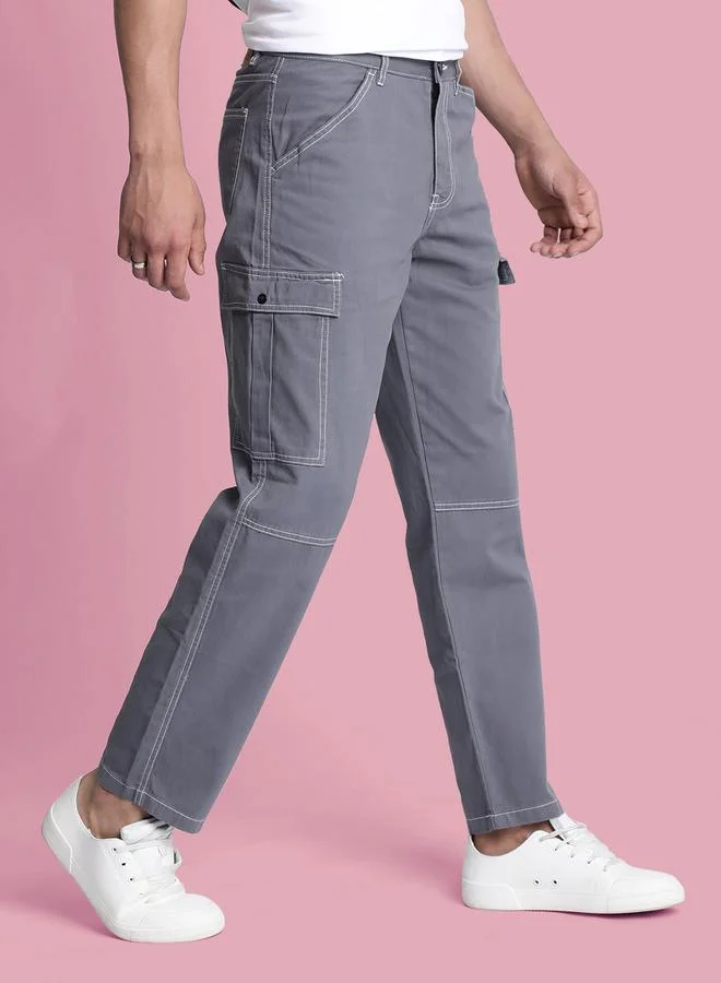 Styli Men Relaxed Fit Cotton Cargo Trousers By Bene Kleed