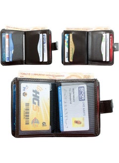 Apera An-96 Full Size Faux Leather Men's Vertical Snap Wallet, 12 Card Holder, Double Paper Money Compartment  - Image 2