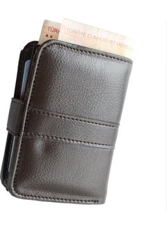 Apera An-96 Full Size Faux Leather Men's Vertical Snap Wallet, 12 Card Holder, Double Paper Money Compartment  - Image 3