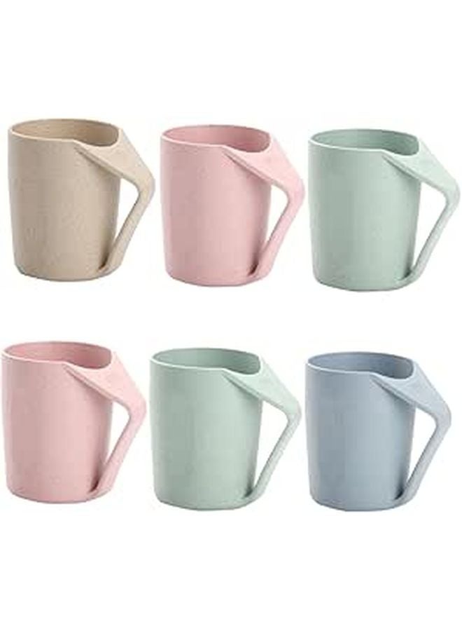 Wheat Straw Drinking Cups Set Of 6 Versatile Mugs For Mouthwash And Toothbrush Random Colors - Image 1