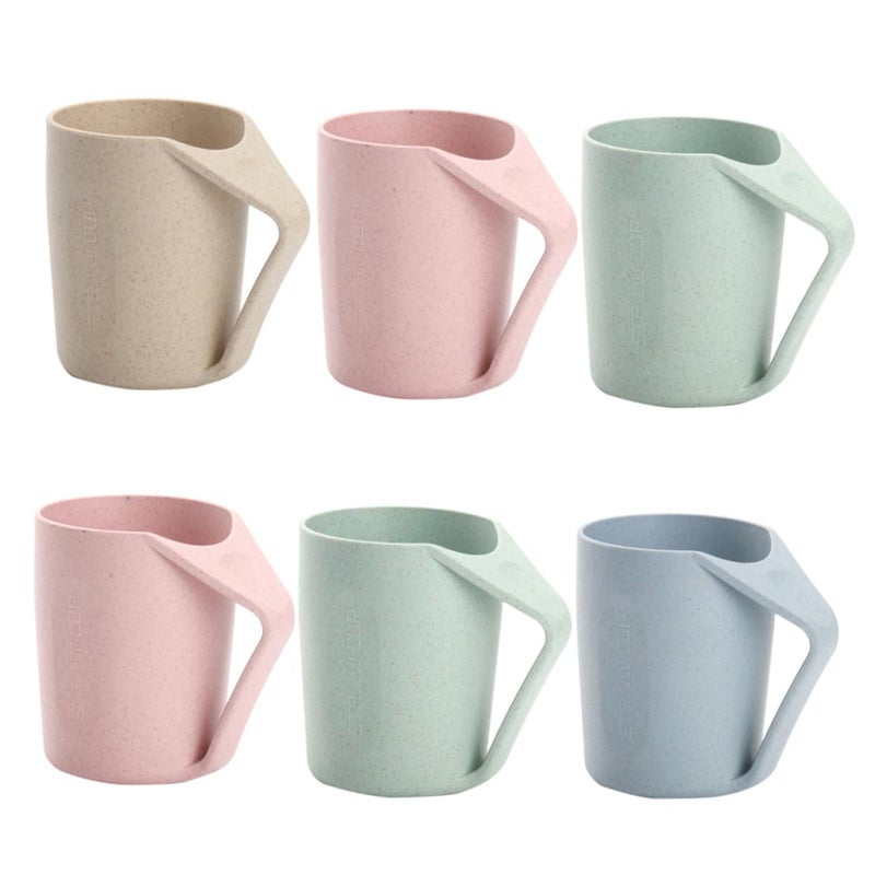 Wheat Straw Drinking Cups Set Of 6 Versatile Mugs For Mouthwash And Toothbrush Random Colors - Image 2