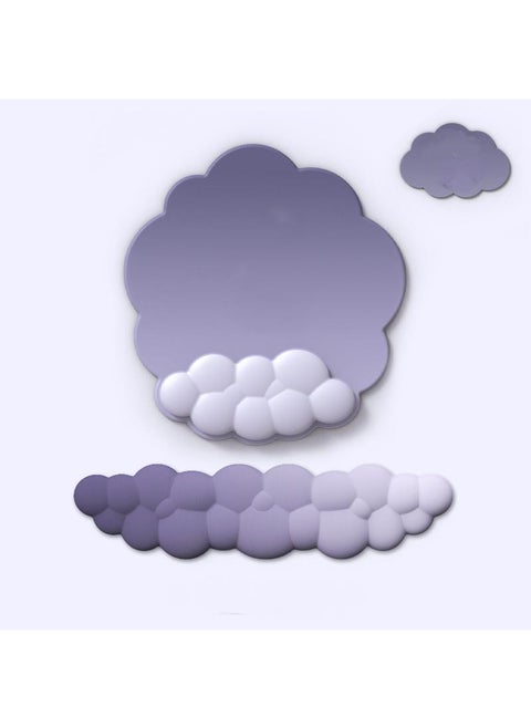 3-Piece Office Keyboard Cloud Wrist Rest And High Density Memory Silicone Non Slip Base Mouse Pad