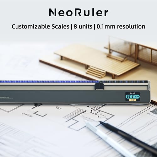 HOZO NeoRuler Digital Scale Ruler, 12 inch Smart Scale Ruler with Infinite Customized Scales and ±0.004 inch Accuracy, 93 Built-in US Imperial, Metric Scales, Architectural and Engineering - Image 2