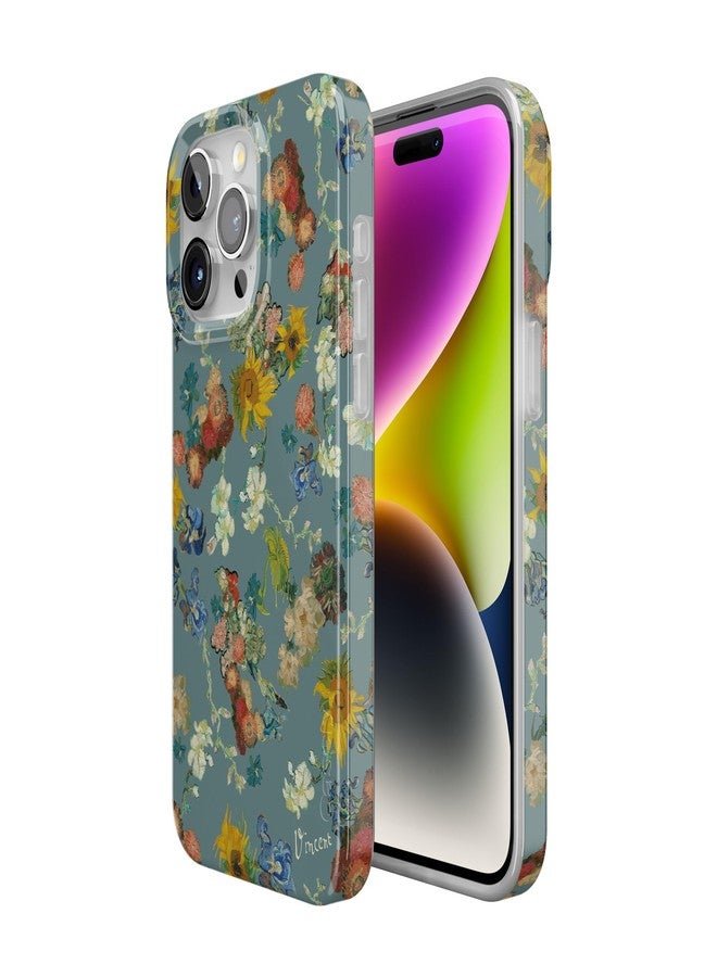 Casely جراب Casely لهاتف iPhone 15 Pro | أزهار فان جوخ | الذكرى الخمسون لمتحف فان جوخ | جراب كلاسيكي | متوافق مع MagSafe وزر التشغيل - Image 3