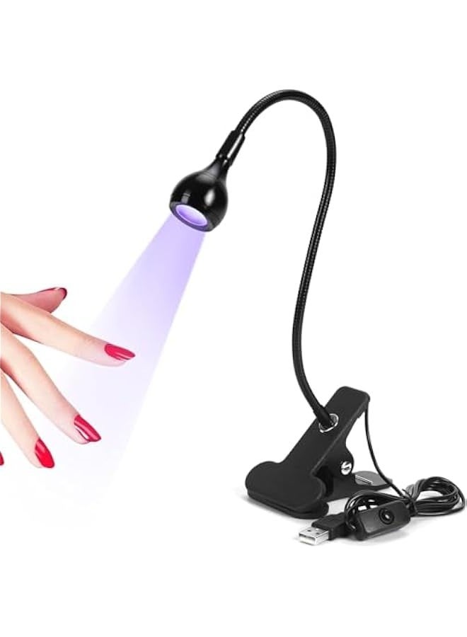 تراسل مصباح أظافر LED بالأشعة فوق البنفسجية LED، مصباح أظافر صغير LED مصباح جل X للأظافر مع مشبك تثبيت قابل للدوران للأظافر لعلاج جل طلاء الأظافر U V مانيكير منزلي DIY - Image 1