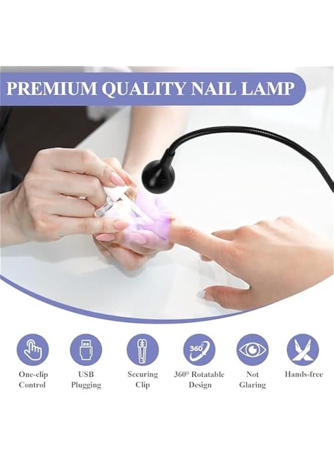 تراسل مصباح أظافر LED بالأشعة فوق البنفسجية LED، مصباح أظافر صغير LED مصباح جل X للأظافر مع مشبك تثبيت قابل للدوران للأظافر لعلاج جل طلاء الأظافر U V مانيكير منزلي DIY - Image 3