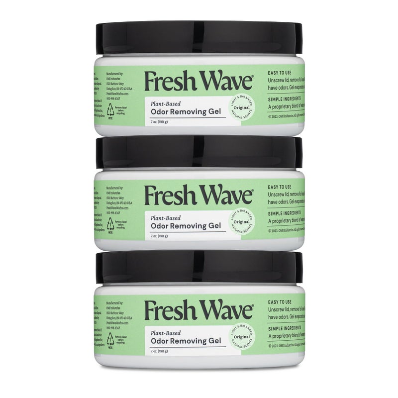 Fresh Wave Odor Removing Gel, 7 oz., Pack of 3 - Odor Absorbers for Home, Safer Odor Relief, Natural Plant-Based Odor Eliminator, Every 7 oz. lasts 15-30 Days, For Cooking, Trash & Pets - Image 1