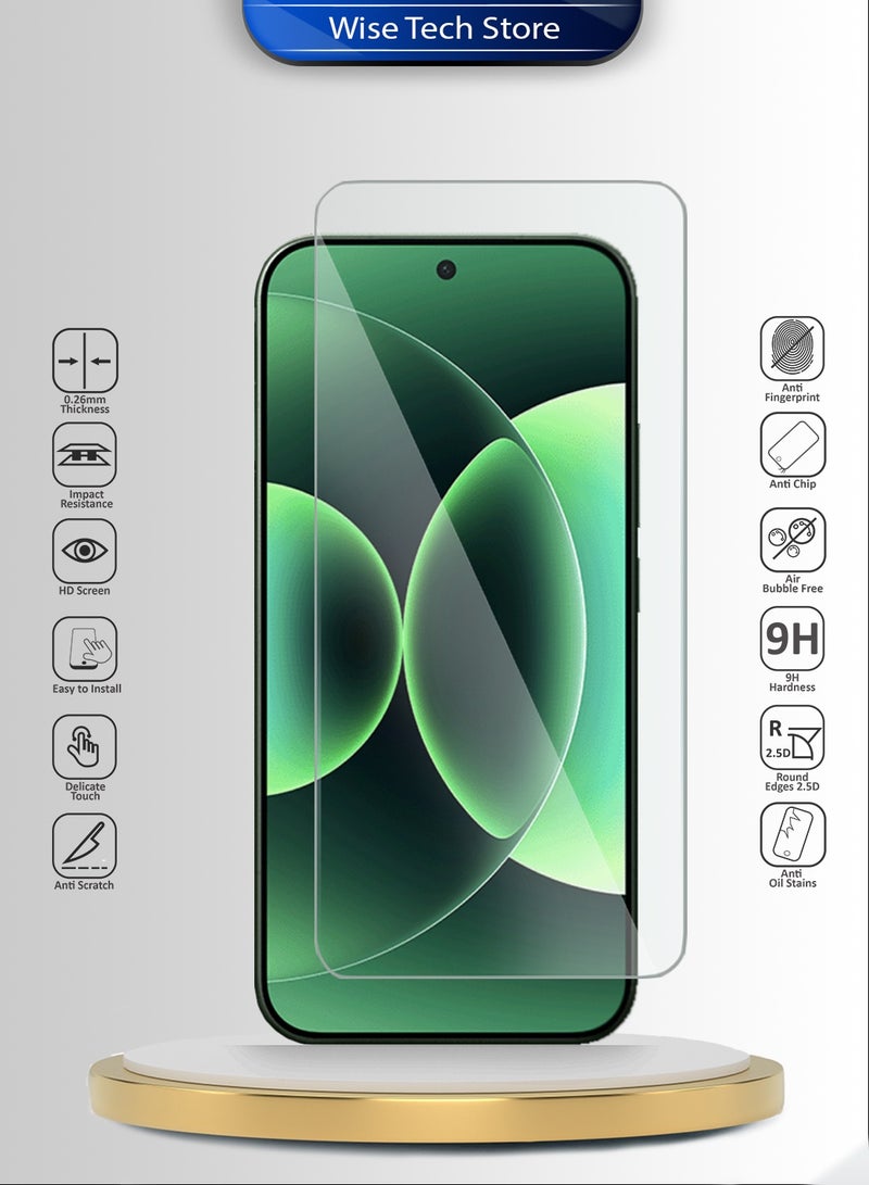 دبليو تيك واقي شاشة زجاجي مقسّى مقوّى 9H 2.5D بحواف منحنية من سلسلة WTech المميزة لهاتف شاومي 17 برو ماكس 5G 2025 (MSG9CN) - شفاف - Image 2