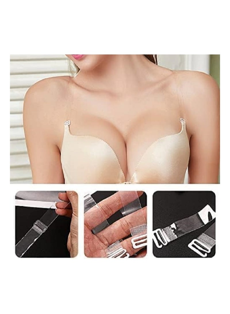 Women's Invisible Bras Set Non-Slip Adjustable Shoulder Strapless Bra Set, 8 Piece Set, Wire Free, Medium, PVC - Image 3