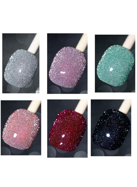 6-Piece UV and LED Glitter Nail Gel Polish Set