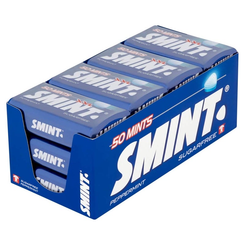Smint Mints Peppermint, Sugar Free, 12 Packs with 50 Mints - Image 1