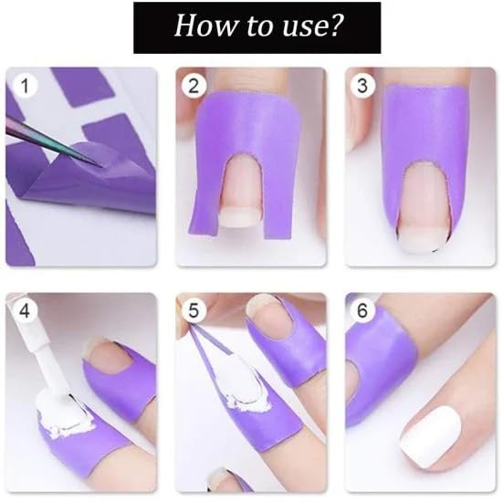 Generic Nail Polish Protector 1 Sheets 10 Piece Disposable Peel Off Sticker UShape Spill Proof Stickers Manicure Protector Tape for Nail Art Painting Strips Pack of 2 - Image 3