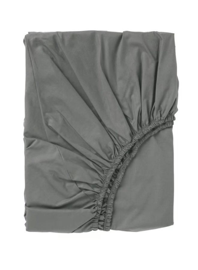 ملاءة سرير مطاطية، رمادية، 90 × 200 سم - Image 1