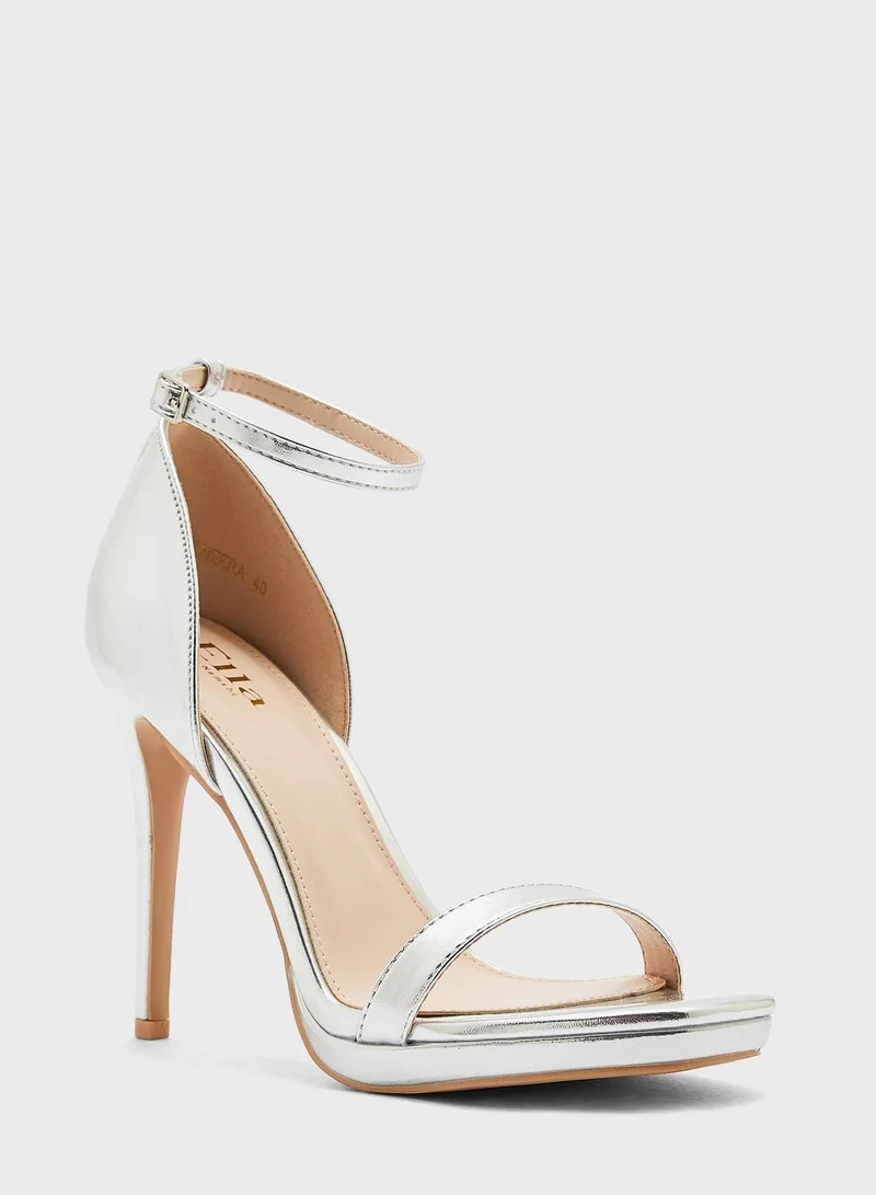 ELLA High Heel Metallic Ankle Stap Sandal