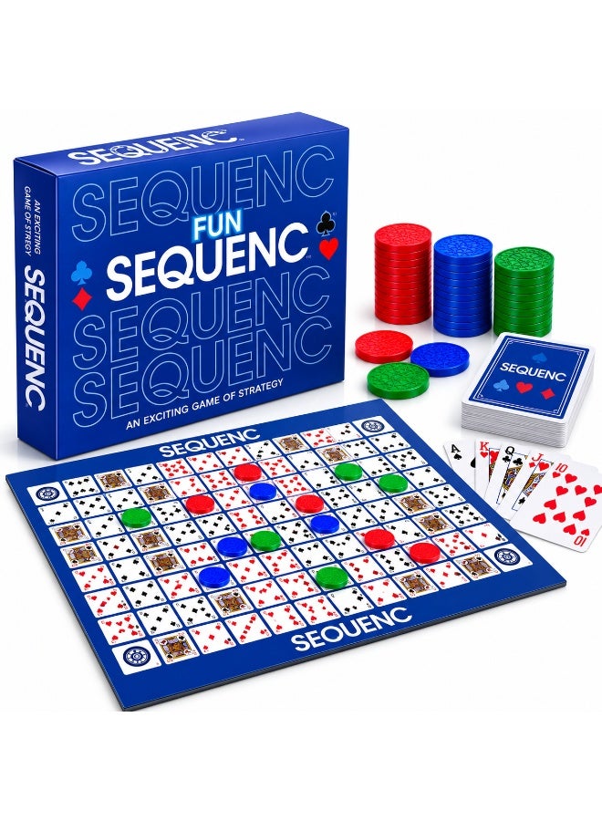 SEQUENCE Board Game & Strategy Card Game – Sequence Matching, Planning & Challenge Game – Family & Group Game for Kids, Adults & Friends - Image 1