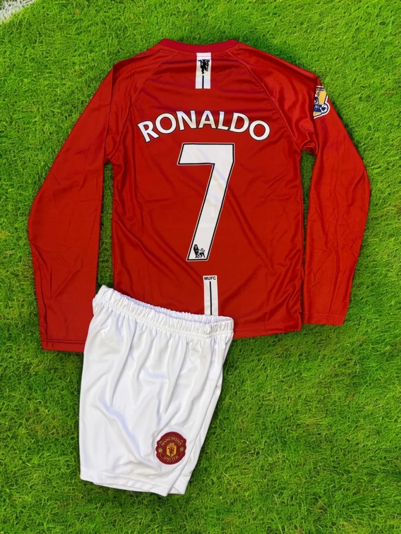 North Stand Nostalgic Manchester United 2008 Long Sleeve Ronaldo Kids Jersey