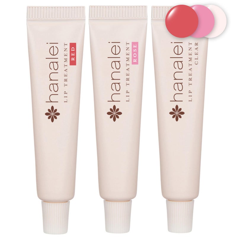 Hanalei Hydrating Lip Treatment Balm  CrueltyFree ParabenFree Moisturizer for Severely Dry Chapped Lips  Kukui Oil Shea Butter  Grapeseed Oil Multi Colored Tint TravelSize 3Pack 5ml X 3