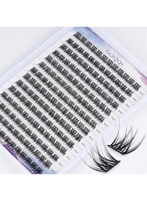 Lash Clusters, D Curl 168 Clusters False Eyelash, Individual Lashes Soft and Lightweight Only 10MM Length, Reusable Cluster Lashes(GQ03,10mm, D Curl)