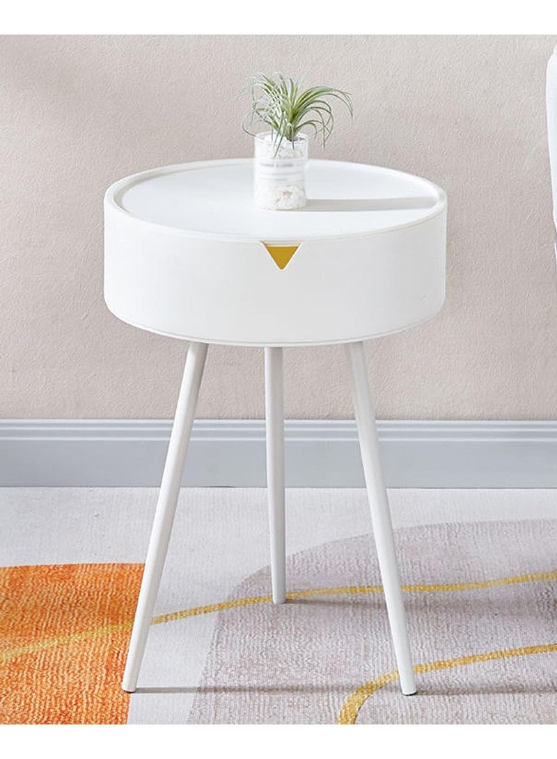DubaiGallery Nightstand Modern Simple, Storage Table Round, Indoor Snack Table, Accent Bedside Tables Patio Side Table - Image 1