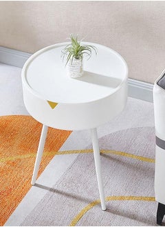 DubaiGallery Nightstand Modern Simple, Storage Table Round, Indoor Snack Table, Accent Bedside Tables Patio Side Table  - Image 4