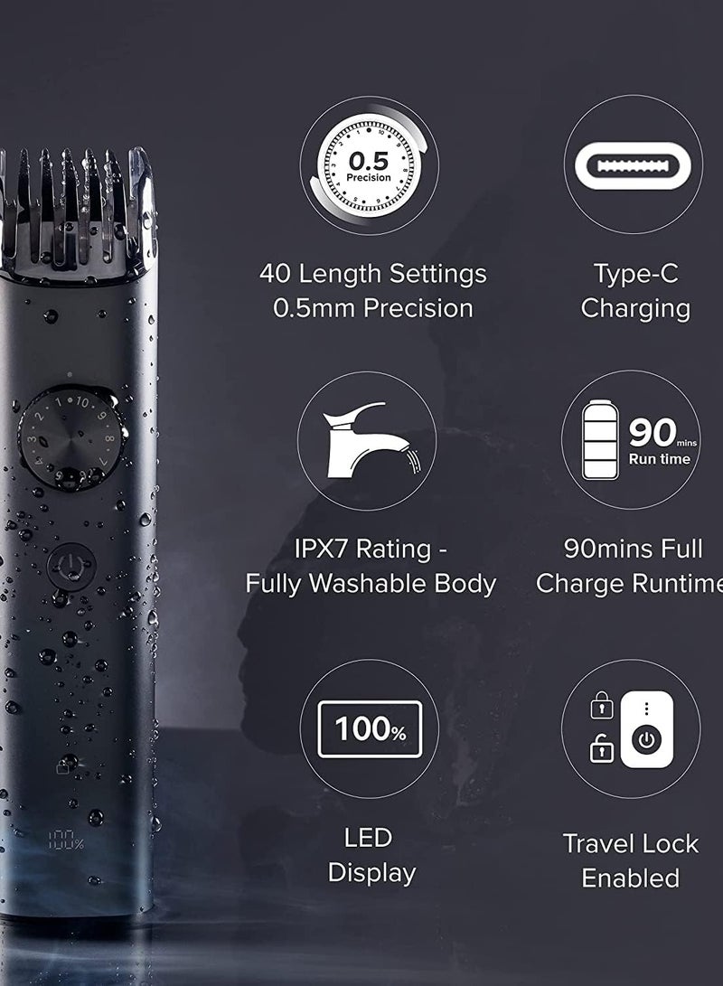 Xiaomi Mİ Trimmer for men Grooming Kit Pro Hair 8 in 1 , Body All in One Professional Styling Trimmer, Body Groomer, Nose & Ear Hair Trimming, Hair Clippers, Beard Combs, Quick Charge & 90 Mins Run Time - Image 5