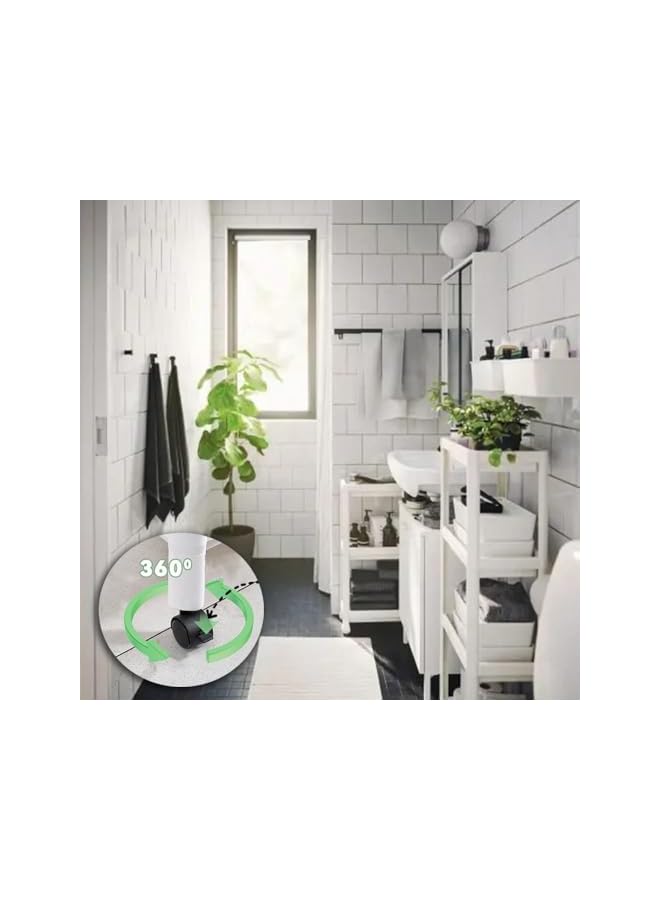 erorex 4-Layer Multifunctional Plastic Trolley Ultra-Thin Rolling Storage Rack Rolling Laundry Rack Bathroom Rack Storage Rack Suitable for Bathrooms Laundry Rooms Kitchens and Narrow Places (White) - Image 3