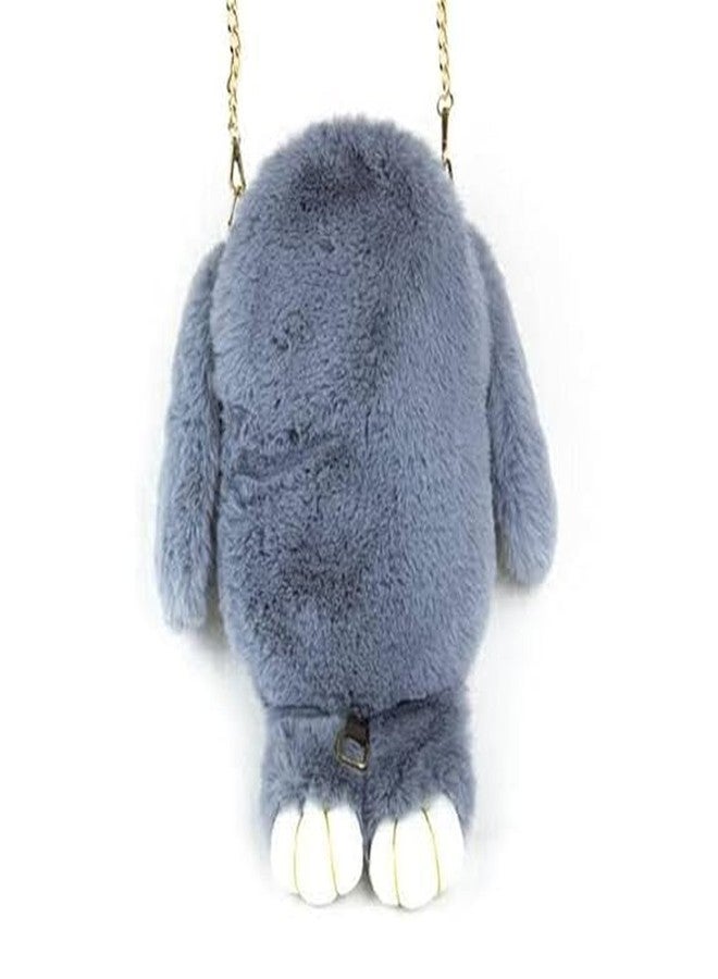 Mkail Fluffy Bunny Shoulder Bag/Crossbody Bag : Soft, Stylish, and Perfect for Everyday Use,for All Ages (Blue) - Image 2