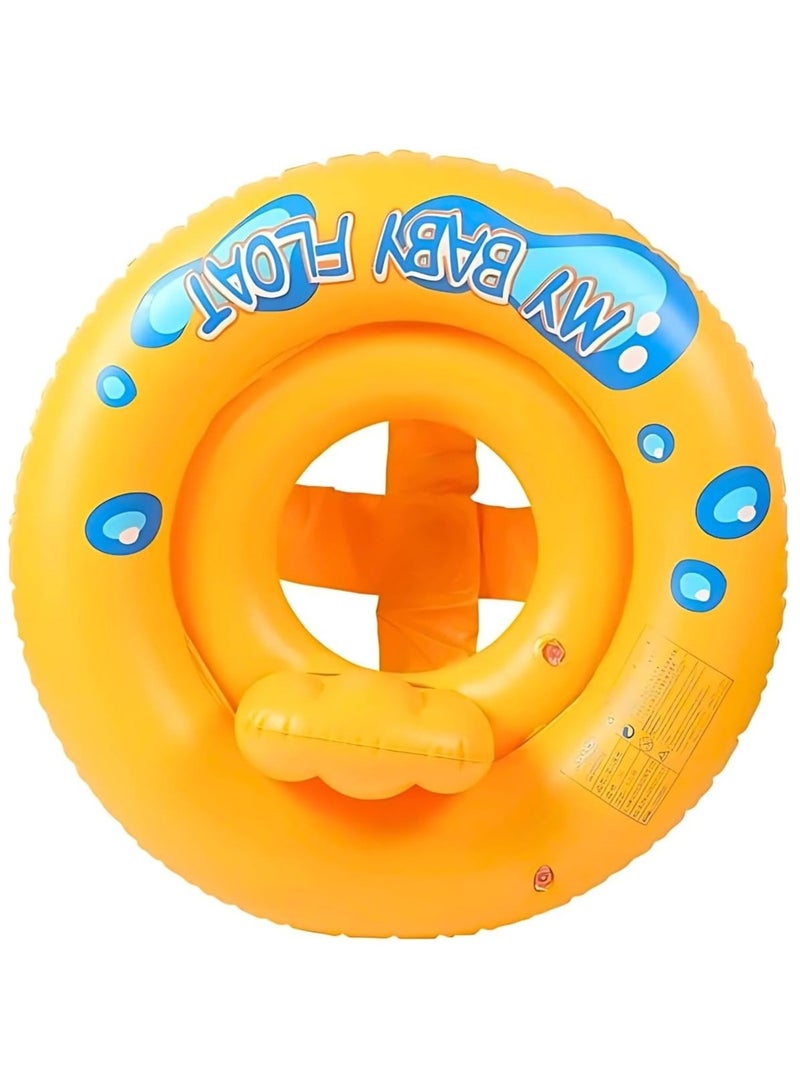 LIMOS Baby Pool Float with Seat Inflatable Swim Ring Dual Air Chambers 33 lb Max Weight Baby Float Multi-Color - Image 1