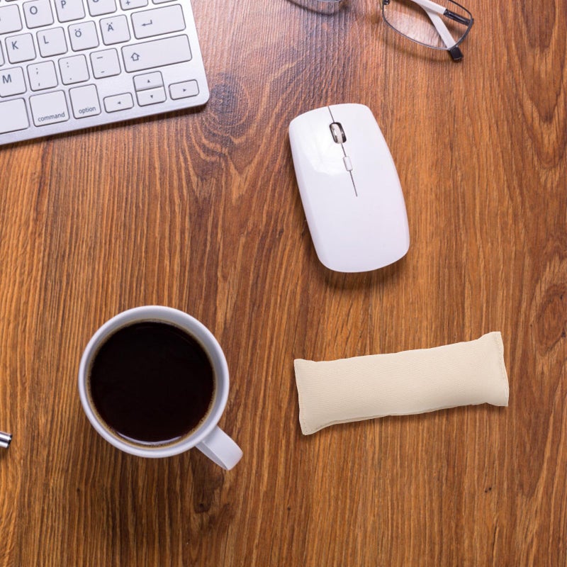 Ergonomic Cotton Wrist Rest Pad 13x5cm Creamy White Anti Slip Mouse Keyboard Support - Image 4